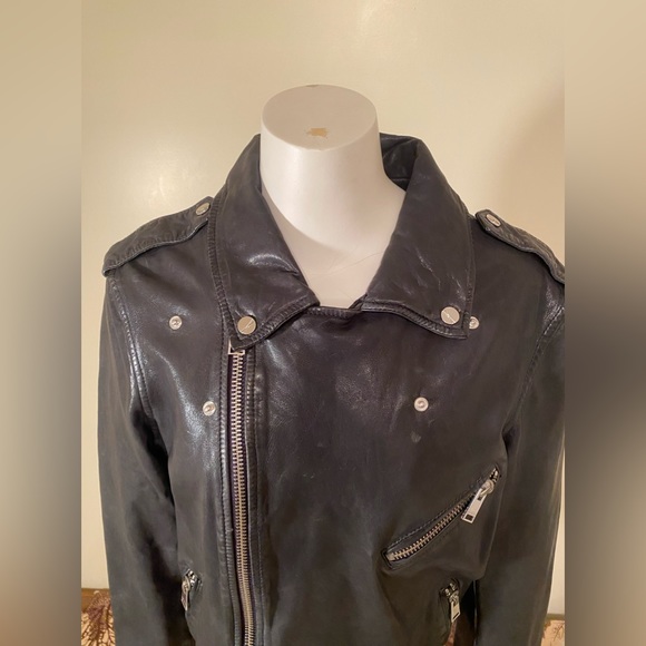 Lamarque Kiyoshi Leather Biker Jacket size L NWT - Picture 3 of 15